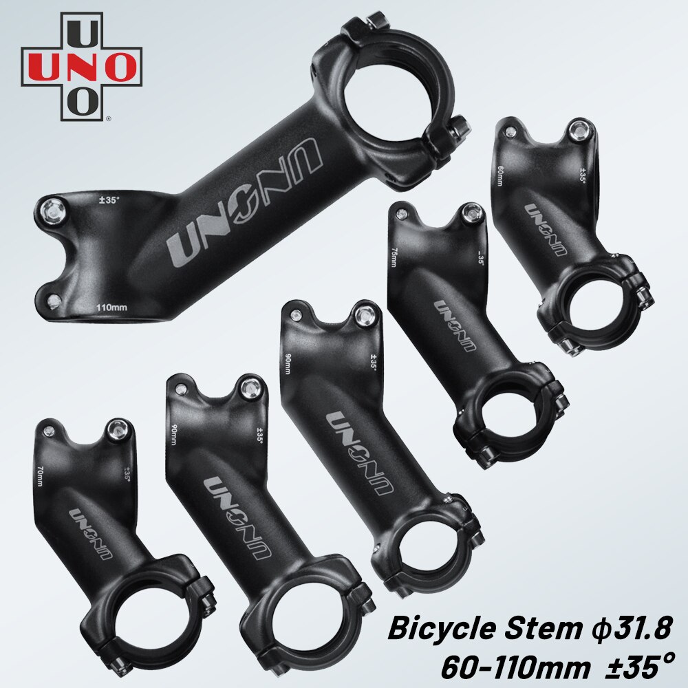 UNO MTB Vorbauten Fahrrad Vorbau Mtb Rennrad Vorbau 25.4/31,8mm Ultraleichte Vorbau 35 Grad 70 90 110mm Lenker Stamm matt Schwarz