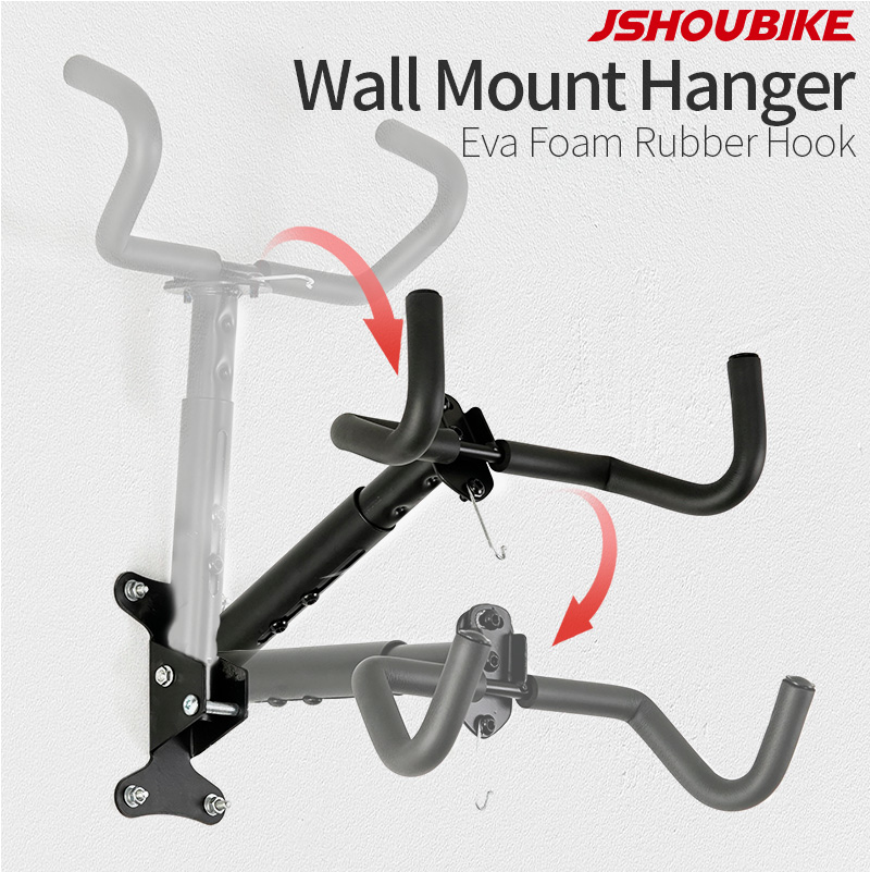 JSHOU Fahrrad Wandhalterung für Garage, Fahrradträger, verstellbarer KleiderbüGel, Aufbewahrung, Fahrradgarage, Zuhause, horizontaler Fahrradhaken, Fahrradhalter, MTB/Rennrad
