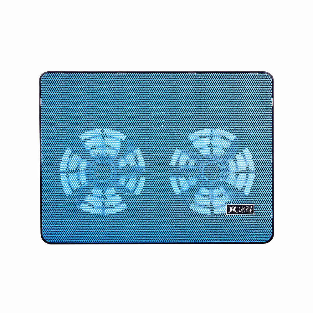 High-performance Laptop Cooler Laptop Cooling Pad Double Fans Cooler with Two USB Ports Support for Laptops Under 17 inch Blue: Default Title