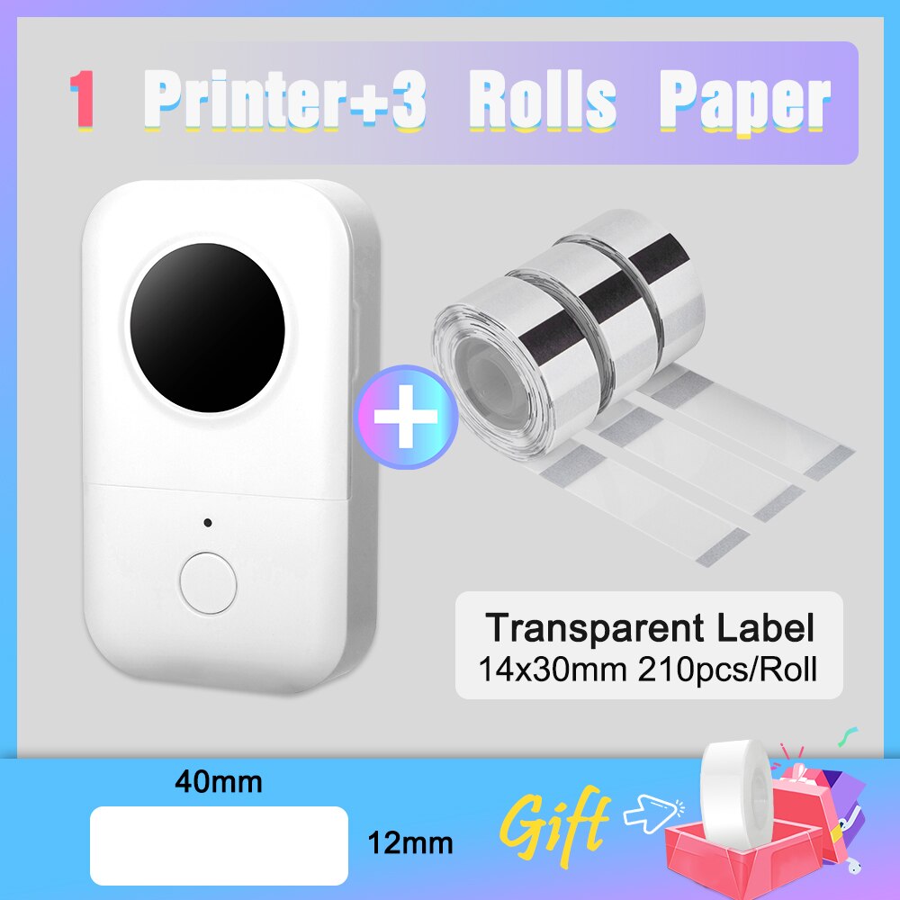 Version Phomemo D30 Smart Mini Label Maker Wireless Thermal Label Machine Compatible with IOS and Android System: D30W add 3 1430paper
