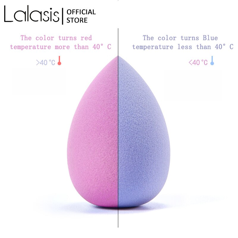 Lalasis Make-Up Spons Temperatuur Veranderingen Kleur Veranderende Super Zacht Voor Foundation Cosmetische Bladerdeeg Nat/Droog Gebruik Make Up Spons