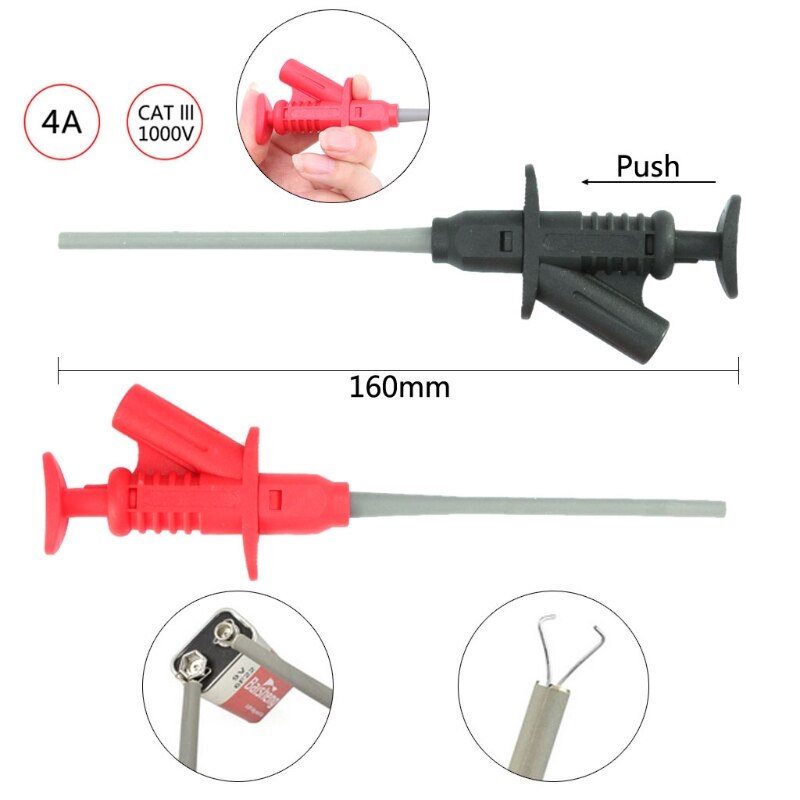 10pcs Multimeter Needle Tip Probe Test Leads 4mm Banana Plug Alligator Clip Kit M4YC