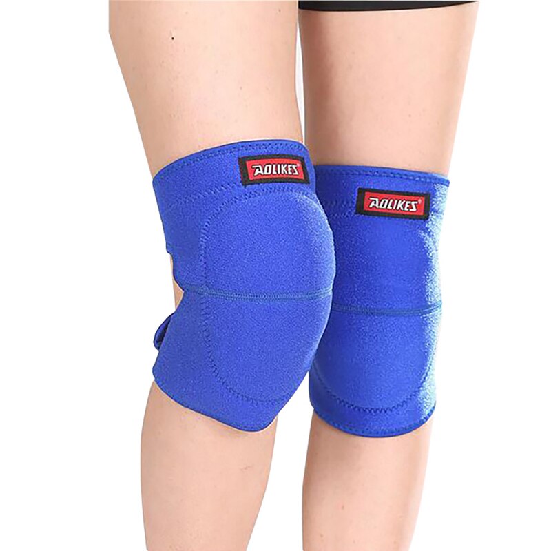 Outdoor Voetbal Running Antislip Kniebeschermers Dikke Spons Warm Knie Protectors Volleybal Kniebeschermers Kniebeschermers Voor Dansen a40: Blauw / L