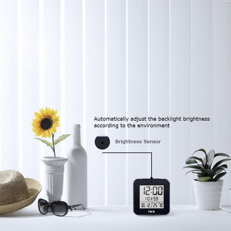 LED Wooden Alarm Clock Watch Table Voice Control Despertador Electronic Desktop DCF Radio Table Clocks