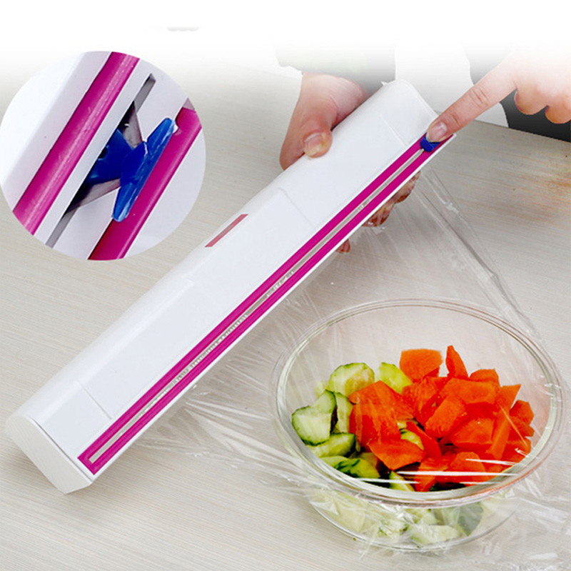 Voedsel Plastic Cling Wrap Dispenser Conserveermiddel Film Cutter Keuken Tool Accessoires Koken Gereedschap C1210 j