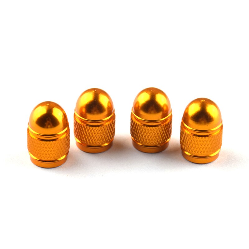 4 Stuks Fiets Ventieldopjes Schrader Aluminium Portative Theftproof Amerikaanse Auto Air Caps Voor Mtb Fietsen Scooter Accessoires: Gold