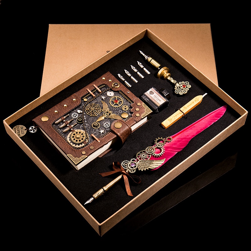 Reservoarpenna box reservoarpenna vintage pennuppsättning reservoarpenna bläckuppsättning reservoarpenna bläck kontorsmaterial bläckpennor för att skriva