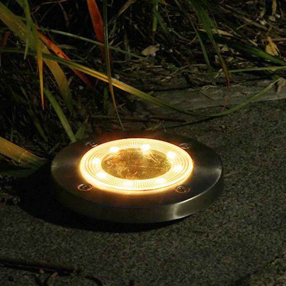 4 stk gulv spotlight gang terrasse terrasse trappe rustfrit stål jord lys  ip65 vandtætte 8 lysdioder udendørs have solenergi