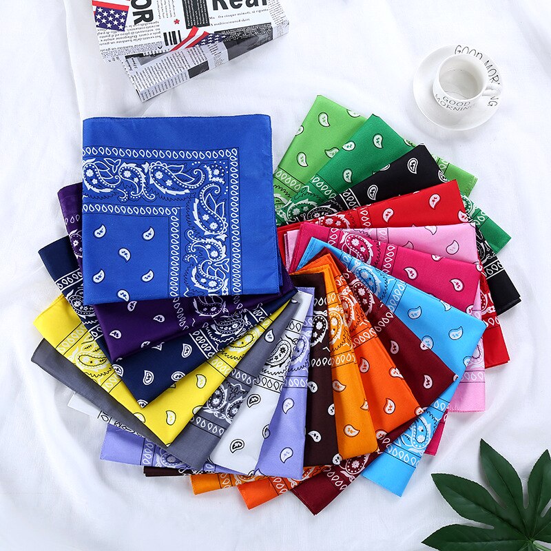 Bandana fazzoletto Unisex Hip Hop nero Paisley collo sciarpa sport copricapo polso avvolge testa sciarpe quadrate stampa fazzoletto