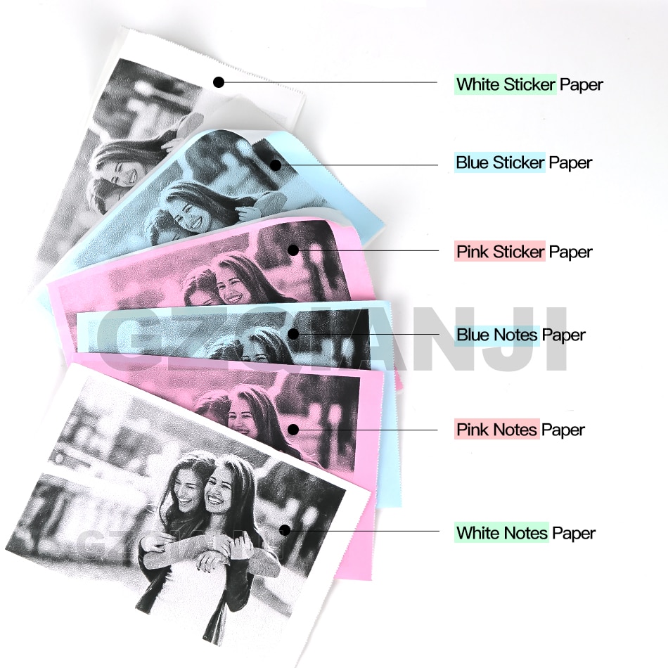 80mm 10 ans autocollant étiquette reçu papier thermique blanc ou coloré pour GZM8009 Peripage Mini poche Photo Notes imprimante
