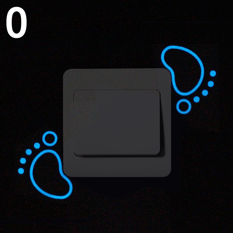 Luminous Cartoon Switch Sticker Glow in the Dark Cat Sticker Fluorescent Moon Stars Sticker Kid Room Decoration Home Decor: O