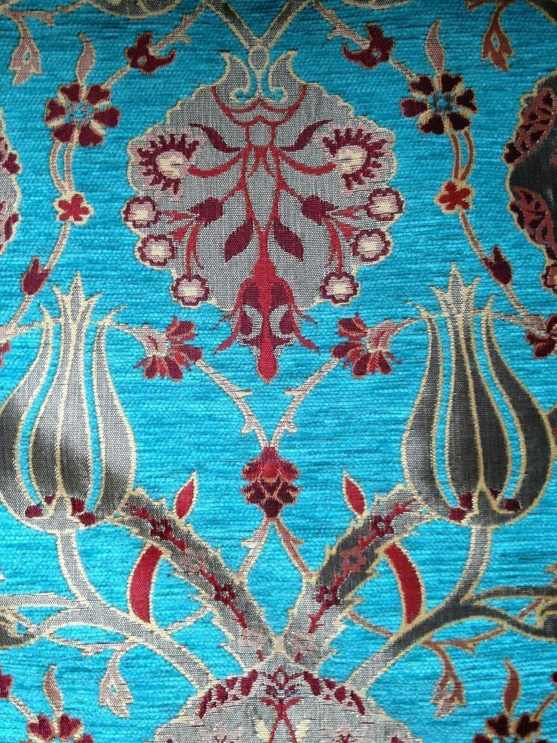 Turkse Ottomaanse Stijl Chenille Kussen Kussensloop 17 "x 17" BLAUW