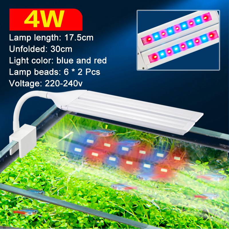 Super Bright Clip Lamp LED Aquarium Light for Aquatic Plant Grow Fish Tank Full Spectrum Timing Lamp 220-240V 30~70CM 4W 8W 13W: Yellow