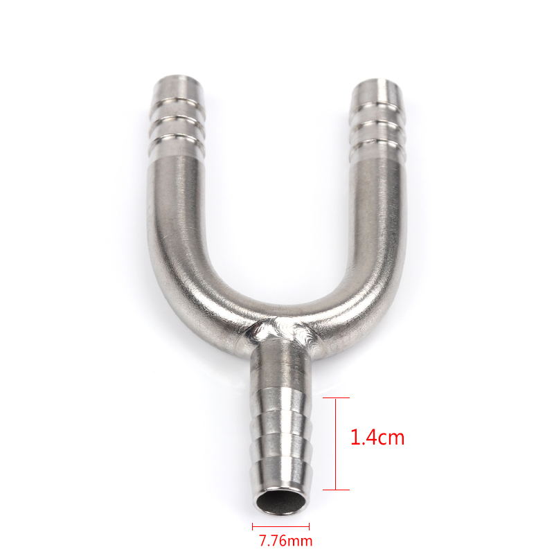 Y form u forme t forme korsform slangeadapter, rustfrit stål 1/4 "7mm barb fitting 3 måde tee barbed  co2 slange splicer homebrew: Du er formet