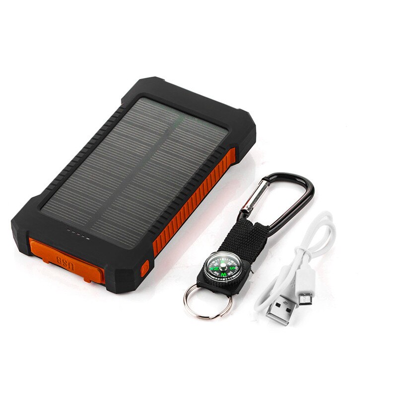 Solar powerbank echt 20000 mah dubbele usb externe waterdichte polymeer batterijlader buitenlamp powerbank ferisi