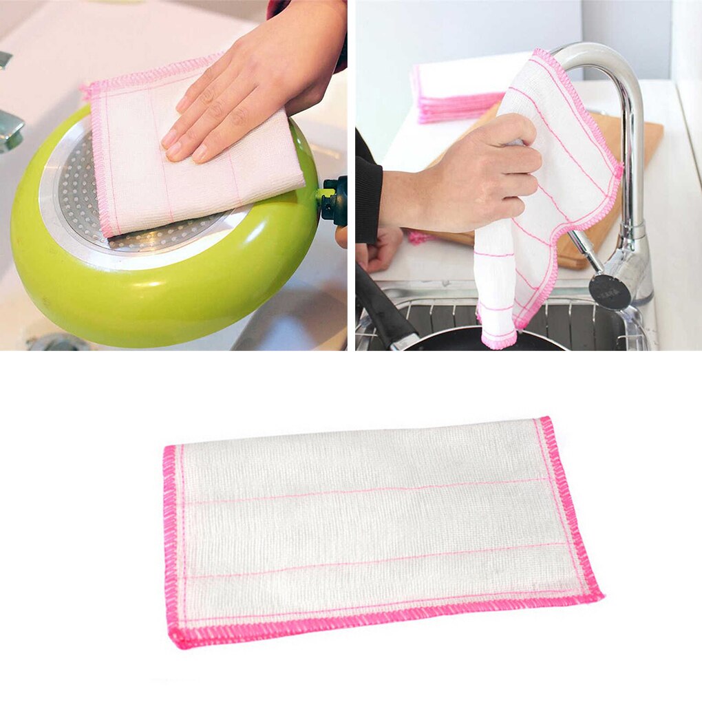 5 pièces cinq couches coton gaze absorbant plat chiffon cuisine plaque bol nettoyage serviette de lavage sans huile