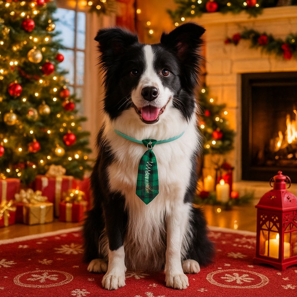 Abbigliamento per animali domestici Simpatico cravatta natalizia per cani Papillon decorativo regolabile per cani Costume Papillon per animali domestici Collare Celebrazione natalizia