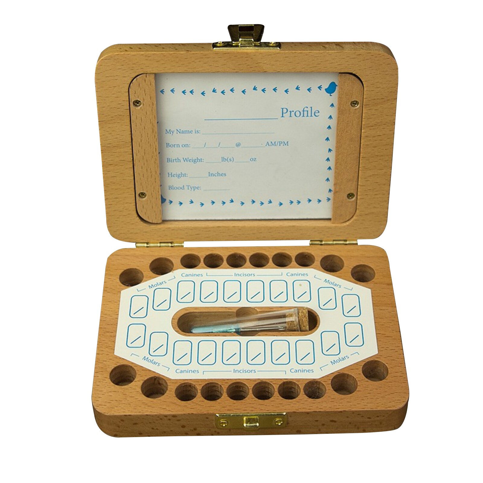 Infant Teeth Collect Tooth Box Milk Teeth Storage Baby Wood Tooth Box Organizer Photo Frame Keepsake Souvenir For Boy Girls