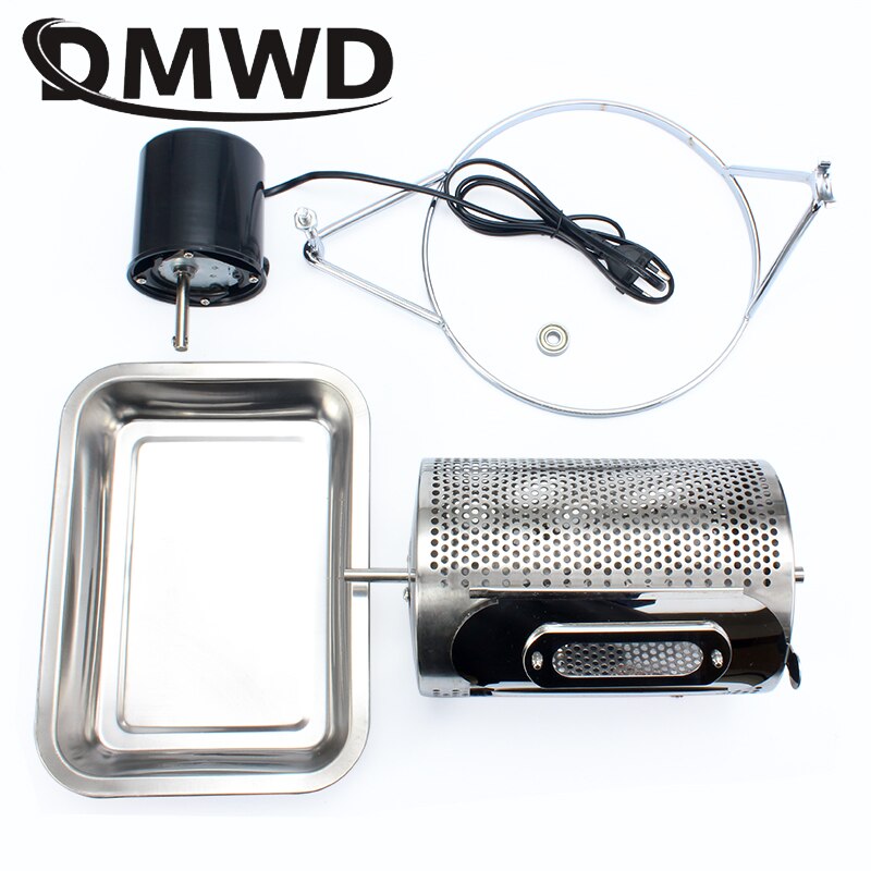 DMWD 110V/220V Coffee Beans Roaster Stainless Steel Cafe Bean Roasting Machine Baking Fry Peanut Grain Nuts Dryer EU US UK Plug