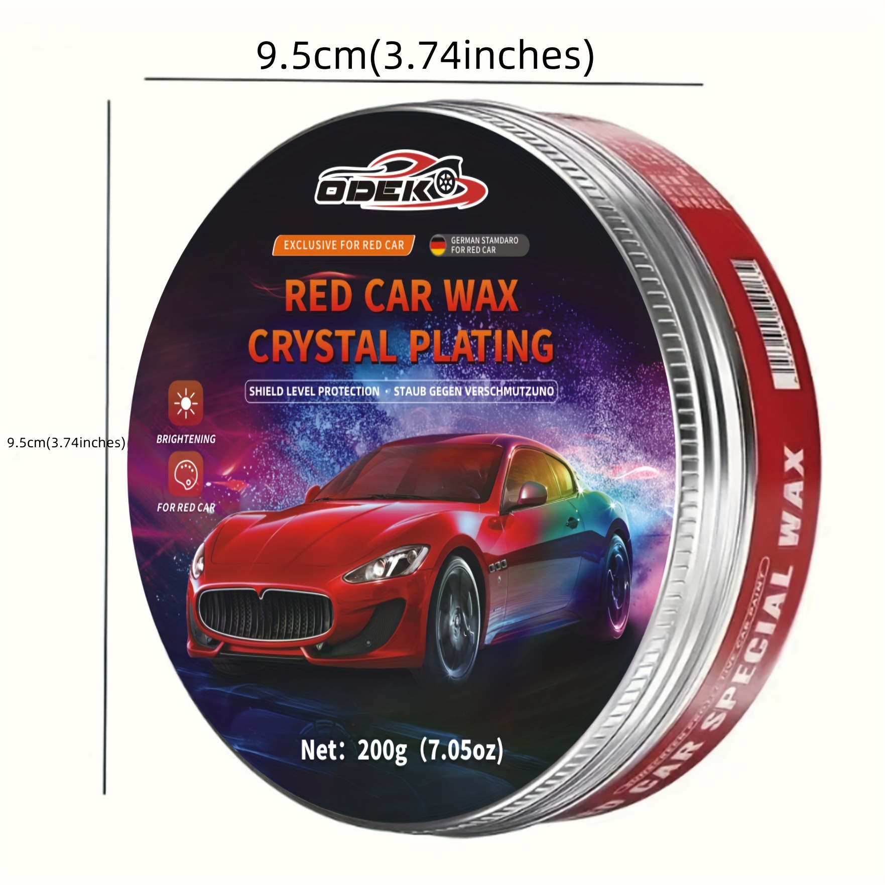 200g red Car Wax for Car Paint Care, Waterproof Wax, Renovation Polishing Protection, Hydrophobic Coating, With Waxing Sponge!