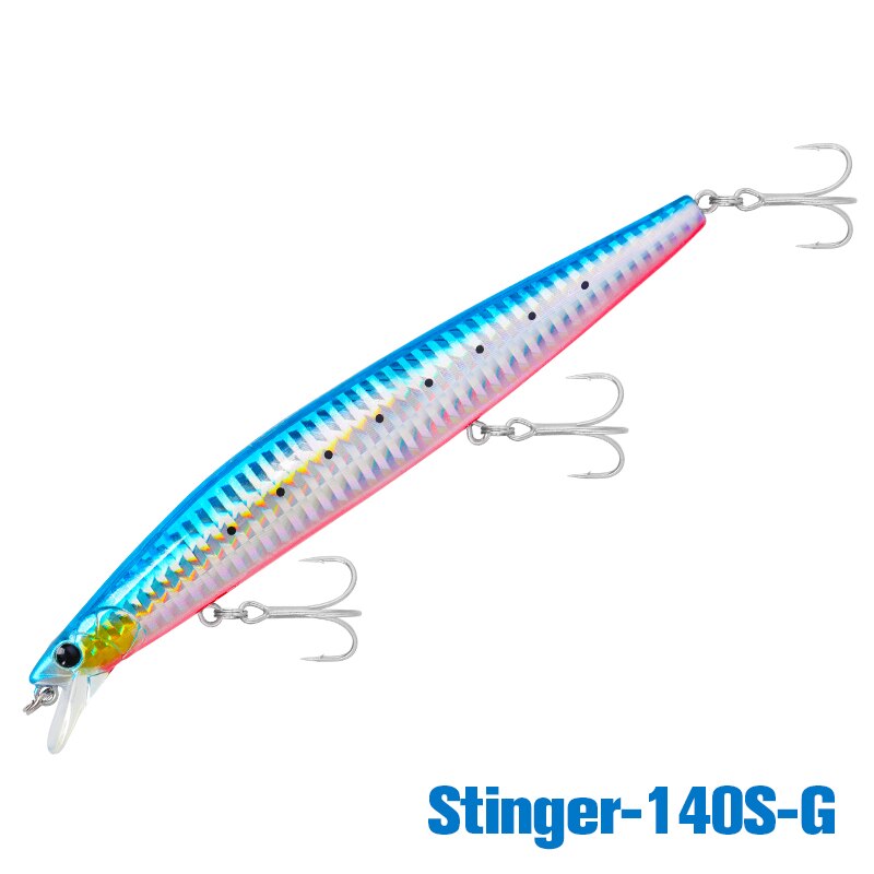 TSURINOYA 140S Sinking Minnow 140mm 26g Ultra Long Casting Fishing Lure STINGER Seabass Tuna Sea Inshore Fishing Hard Bait Model: Stinger 140S-G