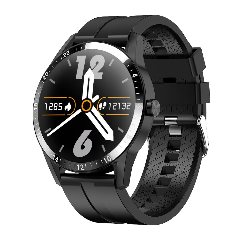 ONEMIX Smart Watch Men Heart Rate Blood Pressure Men ECG Reloj Inteligente Smart Watch for Android Phone Iphone IOS Huawei: Black Silicone