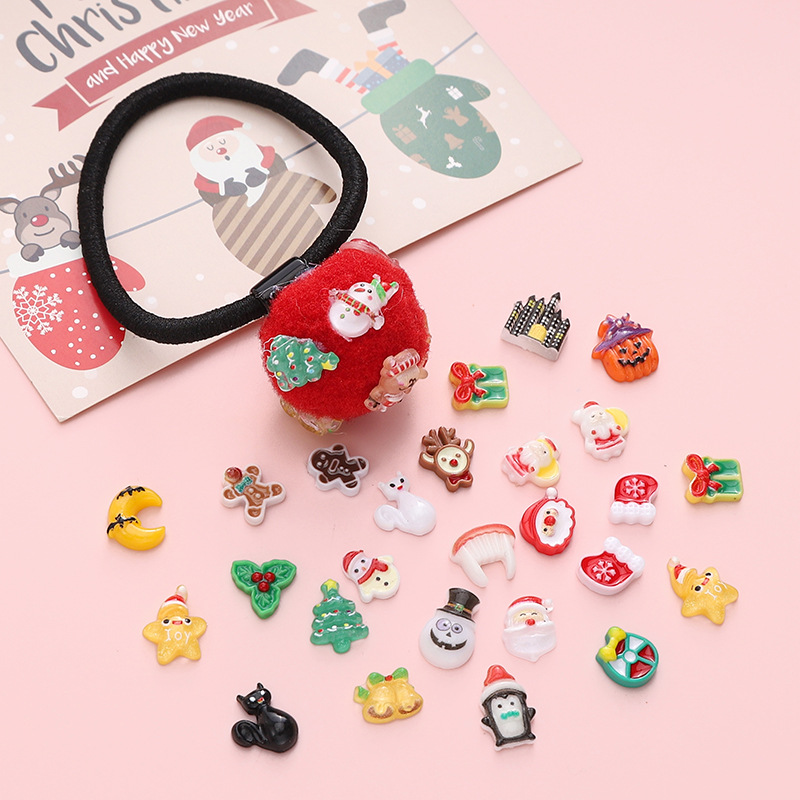 20/50Pcs Weihnachten Halloween Flache Rückseite Patch Harz Dekoration Perlen Für DIY Handgemachten Schmuck Machen Liefert Zubehör Handwerk