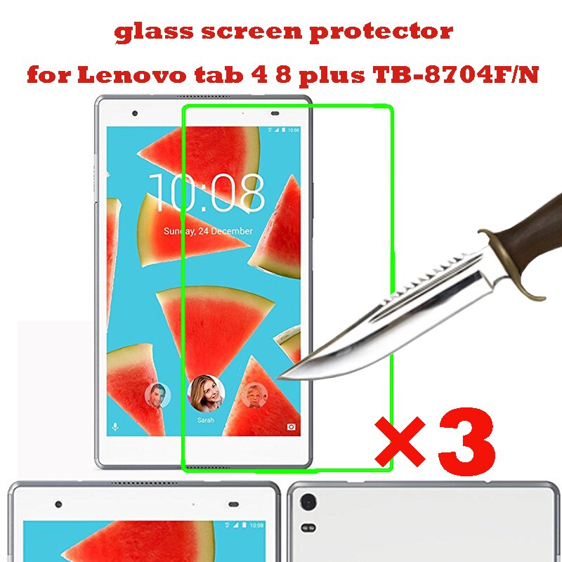 3 Packs Tempered glass screen protector for Lenovo tab 4 M7 M8 M10 HD FHD REL plus Gen 2nd E7 E8 E10 P10 P11 Pro Yoga 5 10.1: tab 4 8 plus