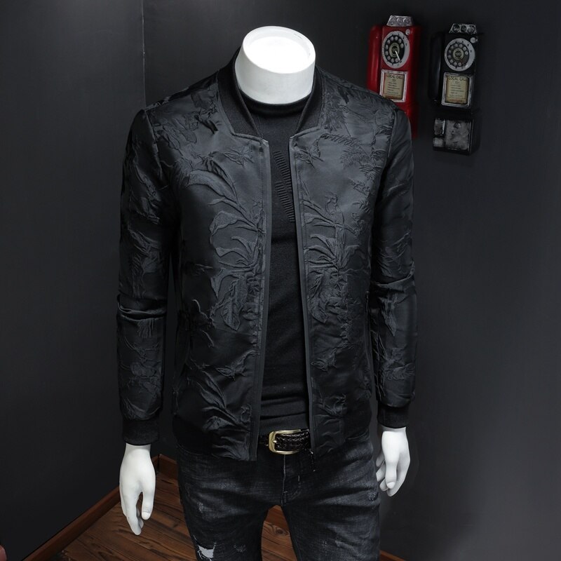 Blouson en Jacquard pour homme, blouson d'affaires Vintage de 4XL, blouson en Jacquard, coupe-vent, automne