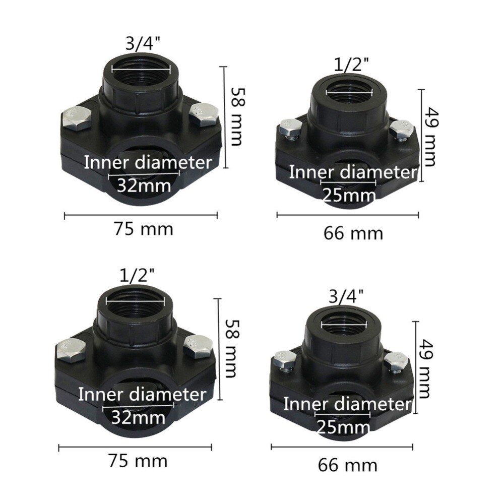 DN32, DN25 Pipe clamp Agriculture Irrigation Pipe Saddle Clip Brackets Saddle Clamp Gardens Watering Pipe fitting 1 Pc