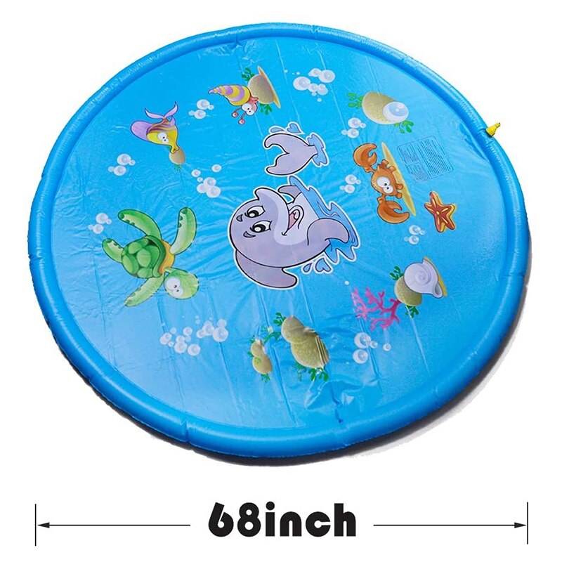 170cm Dolphin Water Spray Pad Children Outdoor Jet Water Pad Game Play Water Pad Lawn Game Pad Sprinkler Play Toy