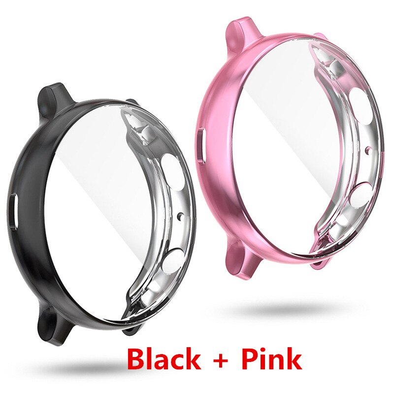 Ochraniacz ekranu 2w1 + pokrowiec do zegarka Huawei gt3 gt 2 42mm osłona zderzaka HD pełna osłona ekranu Coque: Black and Pink / gt 2 42mm