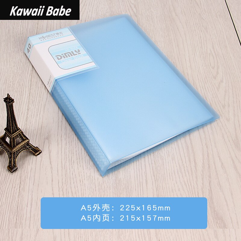 Desk Organizer File Folder A5 20/30/40/60 Page Document Folder for Files Sorting Supplies Office School Supplies Document Case: 40pages blue