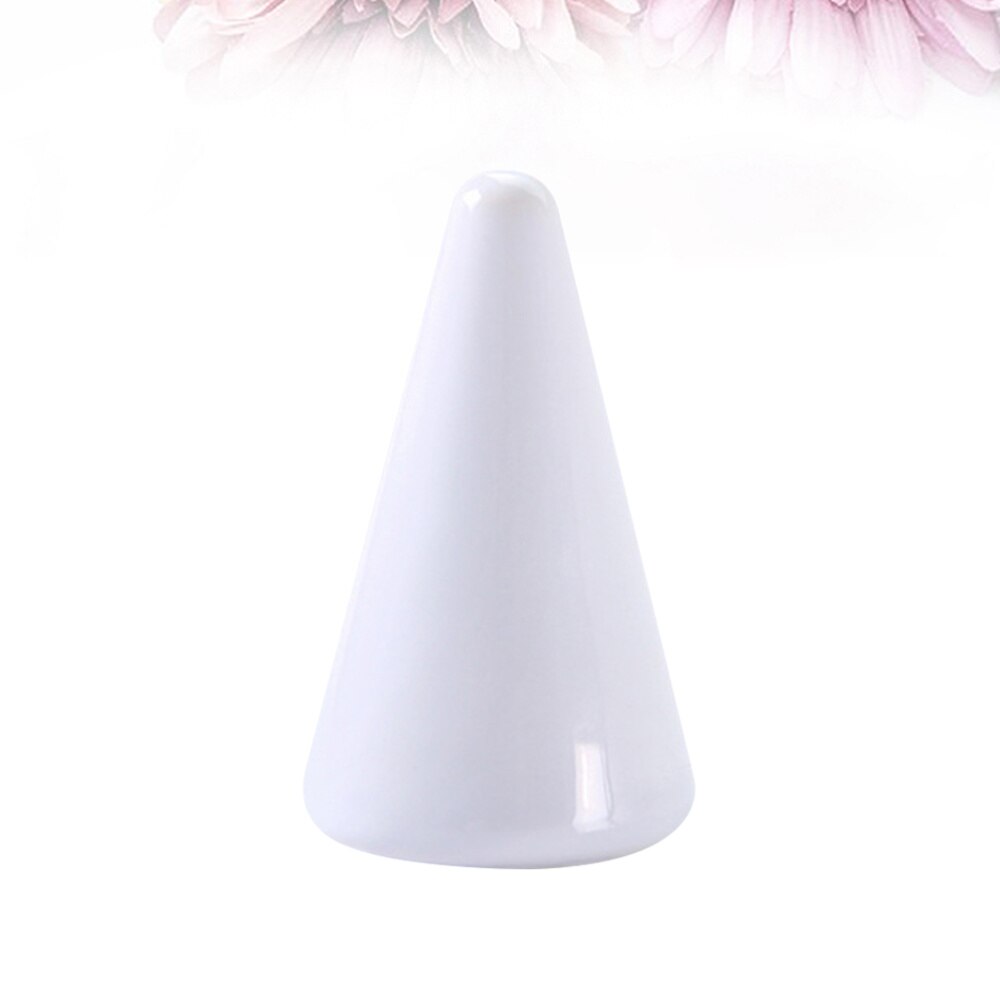 2Pcs White Ceramic Finger Ring Racks Cone Shaped Ring Storage Shelves Ring Jewelry Organizer Holder