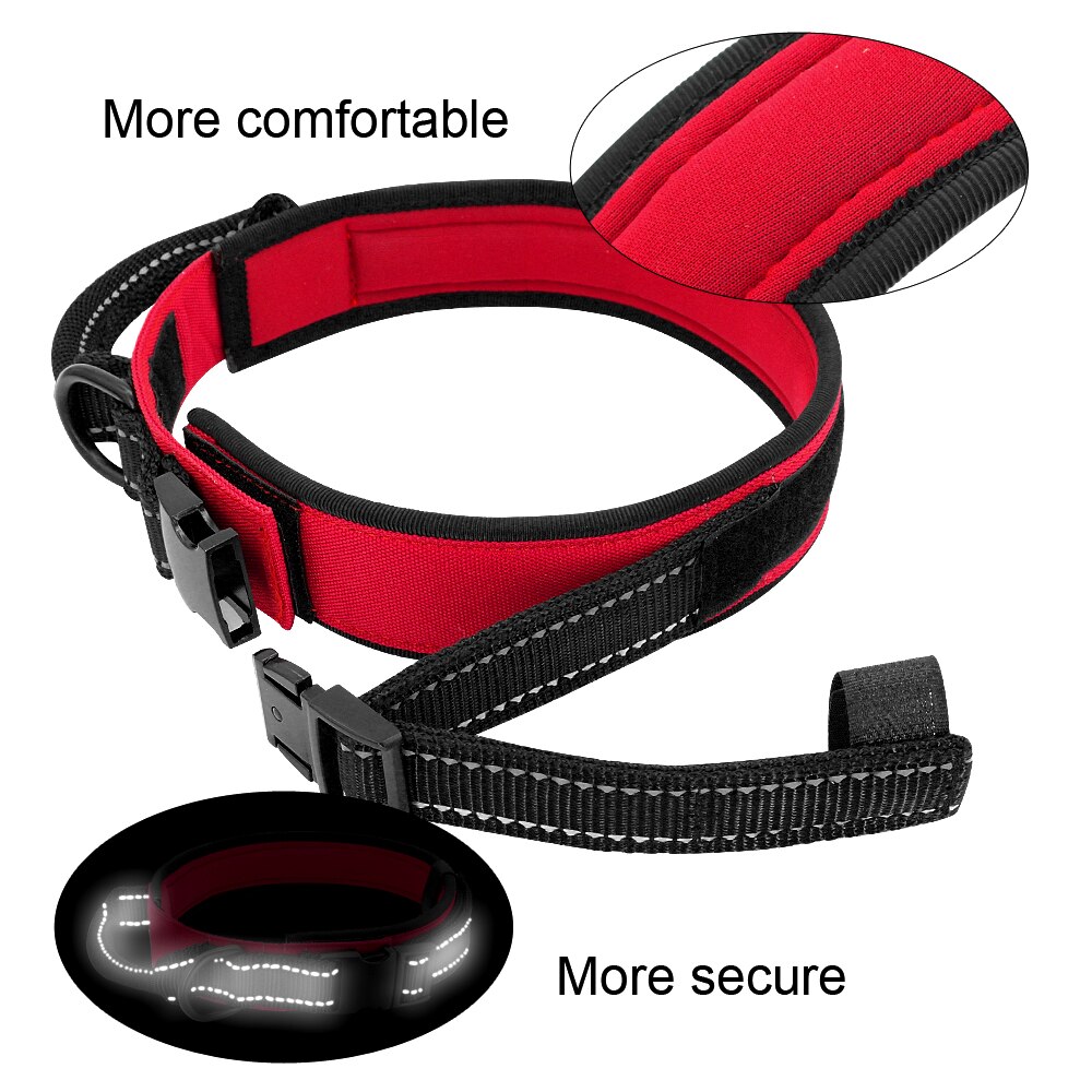 Dog Collar Reflective Nylon Training German Shepherd Collars Rhinestone Pet Collar For Medium Large Big Dogs Pitbull Terrier