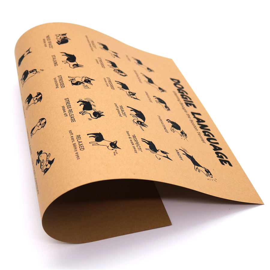 Hund doggle udtryk vintage kraftpapir plakat retro bar cafe dyrehandel dekoration hjem maleri 45.5 x 31.5cm