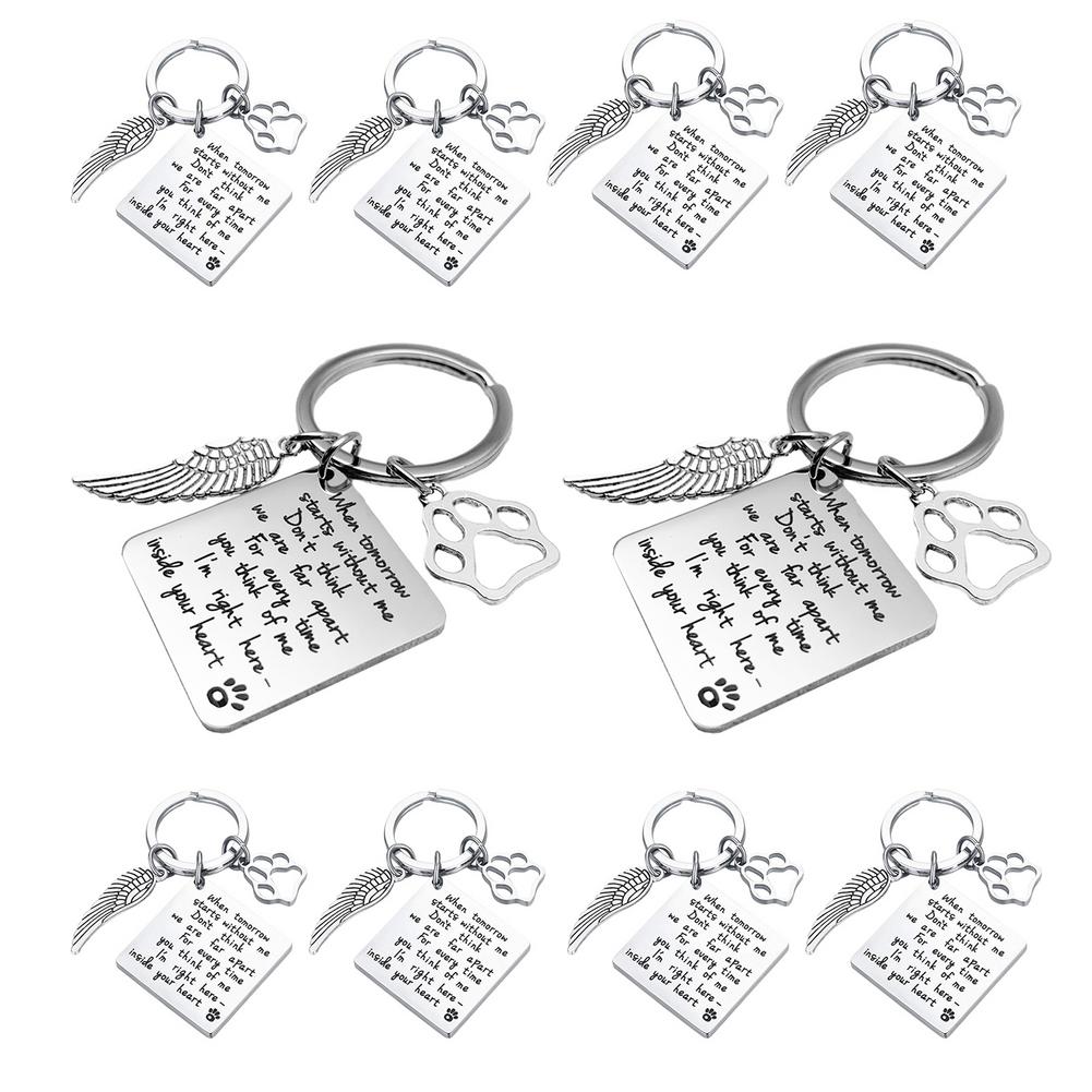 1Pcs Pet Memorial Sleutelhanger Voor Honden Katten Verlies Van Huisdier Sympathie Diy Ambachten Herinnering Sieraden Sleutelhangers