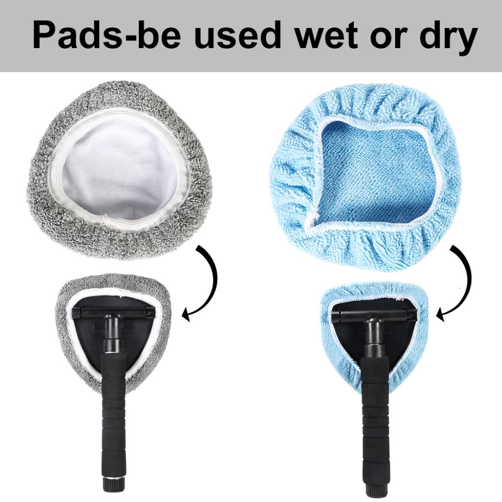 WINDSCREEN CLEANER Long Reach Microfiber Glass Cloth Demister Pad Car