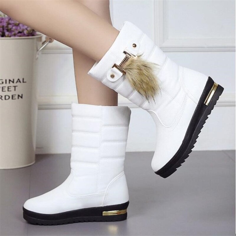 Neue Frauen Schnee Stiefel Damen Erhöhte Fersen Winter Stiefel Frauen Stiefel Weiße Warme Pelz Plattform Schuhe Frau