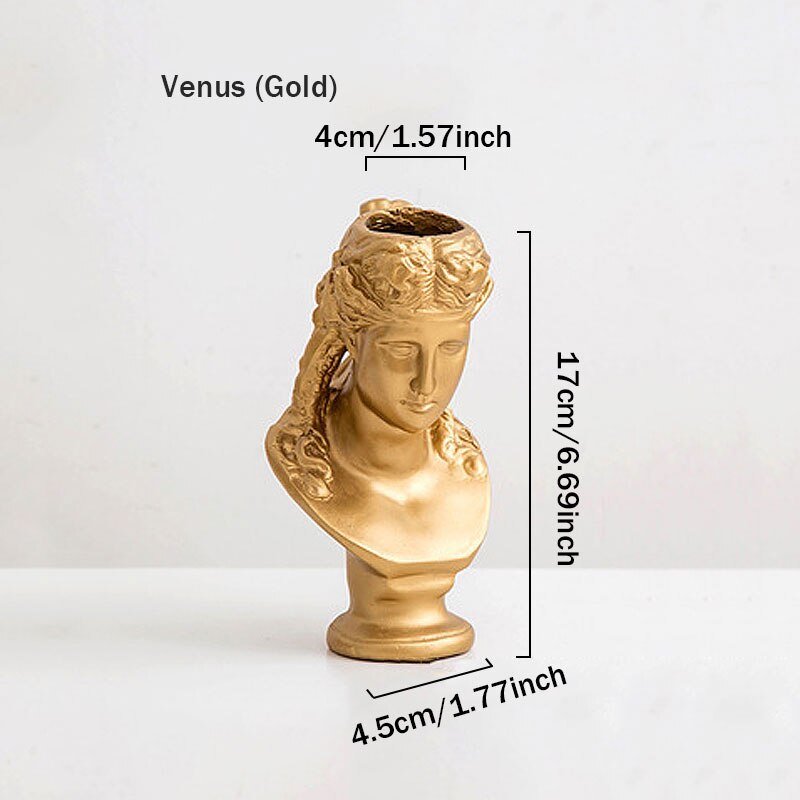 Venus Model Flowerpot Desktop Simulation Flower Arrangement Container Resin Model Handmade Artist Home Decoration: L
