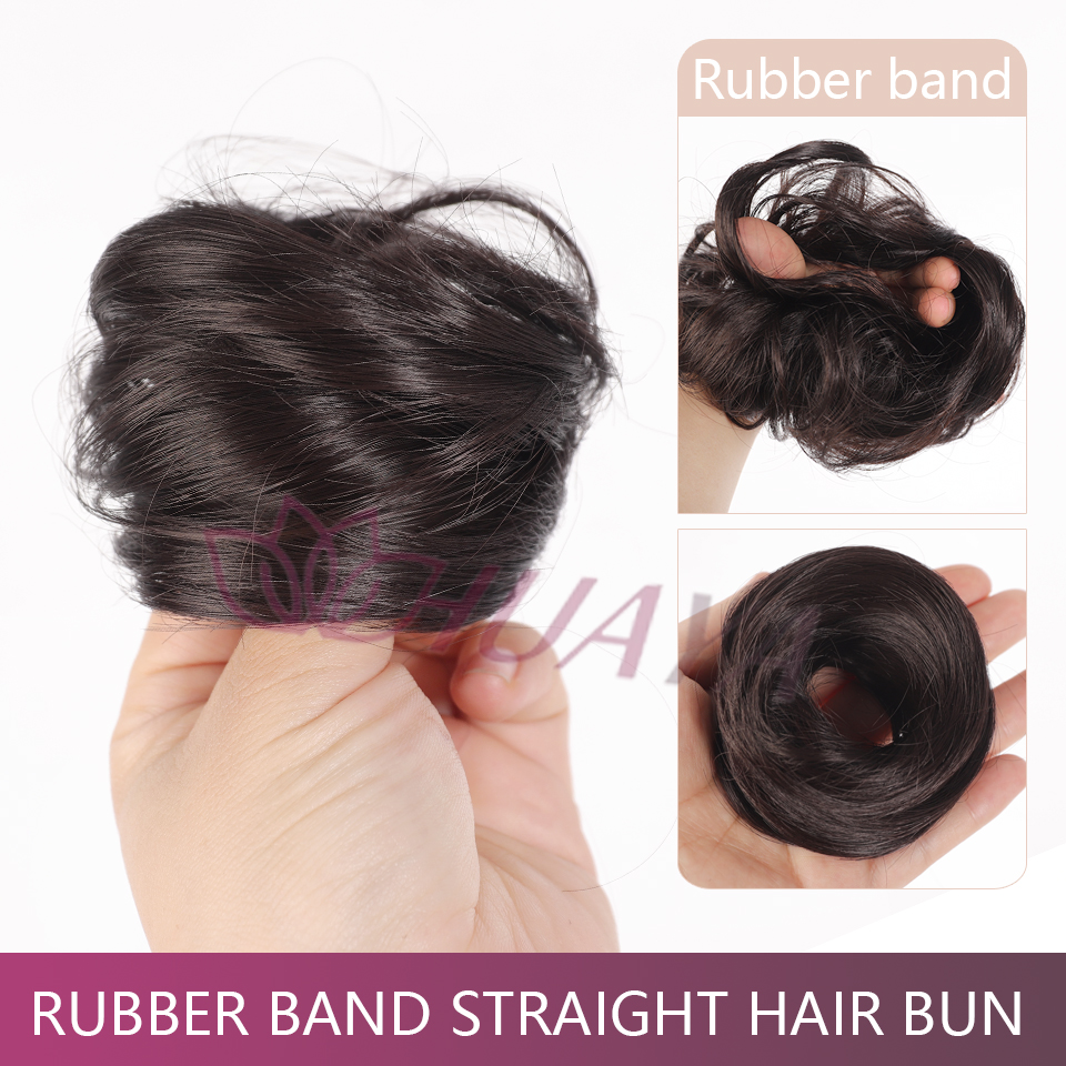 Moño desordenado, extensión de moño recto, Mini banda de goma, moño para el pelo, peluca de Donut sintética, accesorio, moño Updo