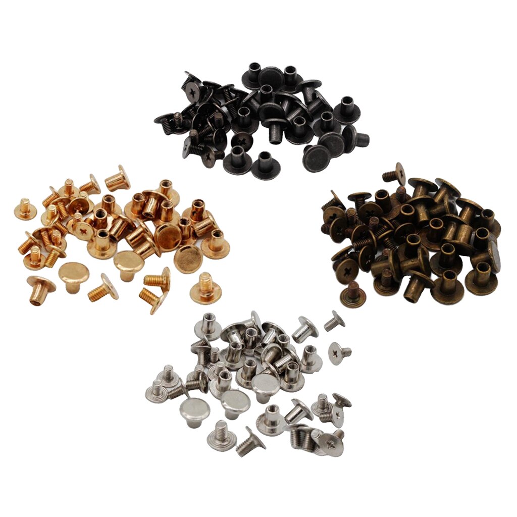 20 Sets Alloy Chicago Rivets Studs Punk for Scrapbooking Bookbinding