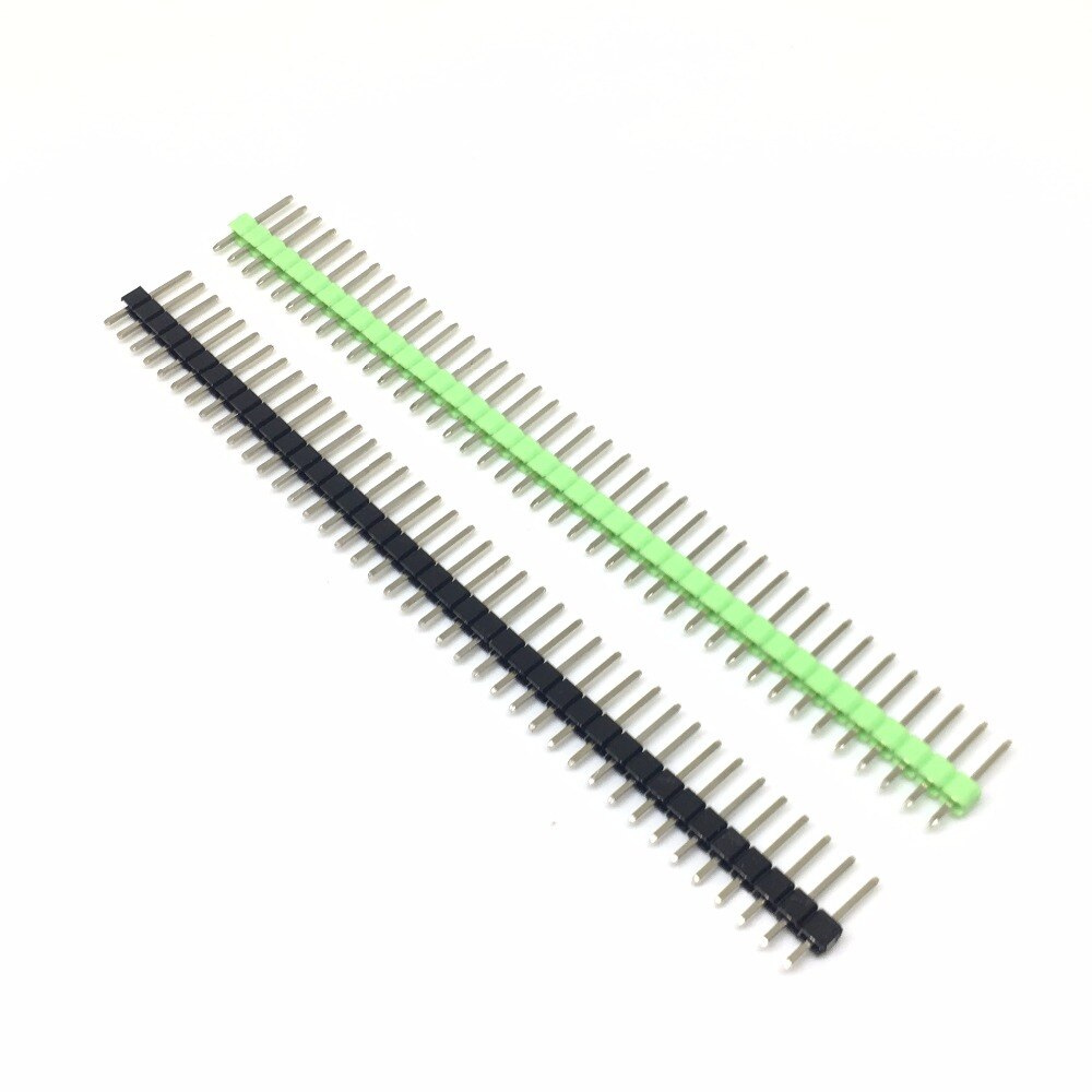 1x40P cabezal de Pin macho de 40 pines 10 Uds., tira de 2,54mm de largo, azul, blanco, verde, amarillo, conector en 5 colores de