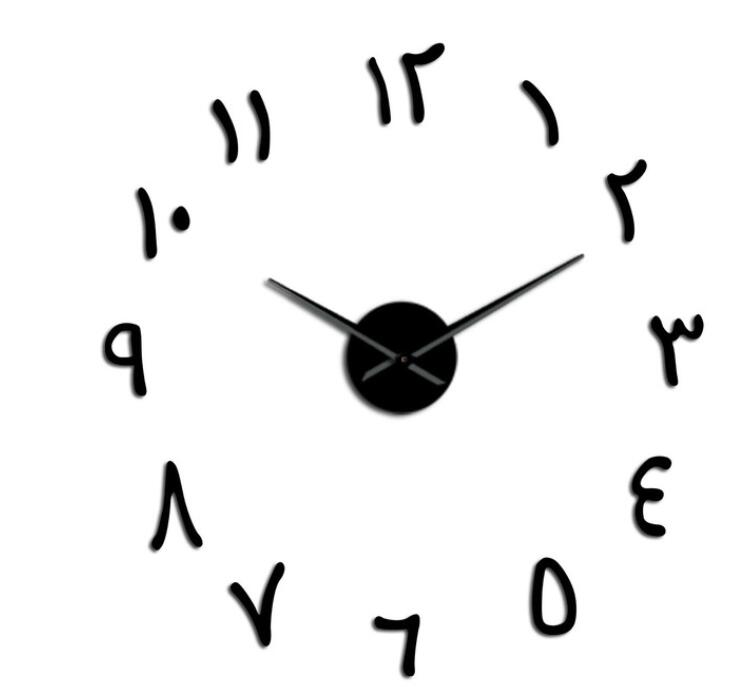 DIY Giant Wall Clock Arabic Numbers Acrylic Mirror... Grandado