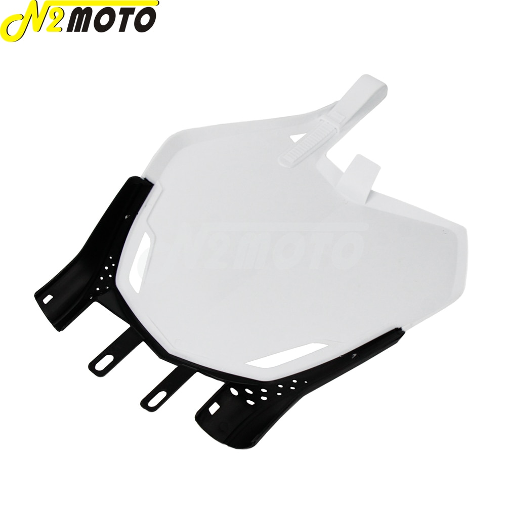 Placa de nombre de número delantero Universal para Motocross, color blanco y negro, para Kawasaki, Suzuki, Yamaha, Honda, CRF, CRE, KLX, KLR, DRZ, WR, YZ, 85, 250, 450