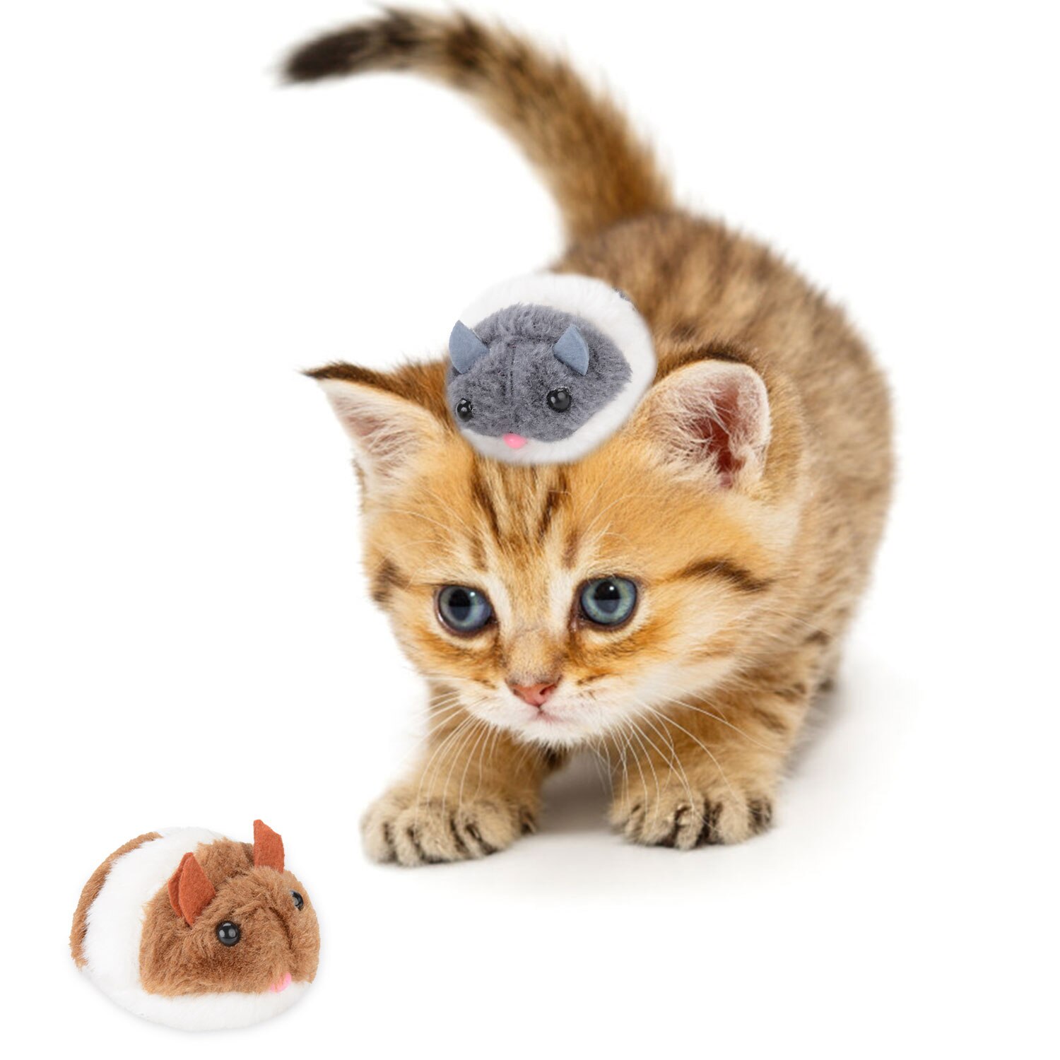 1pc Kapmore divertido gato juguetes mordedura-resistente a la forma de ratones vibrante movimiento juguete interactivo para gatos mordedores de juguete para gatos mascotas