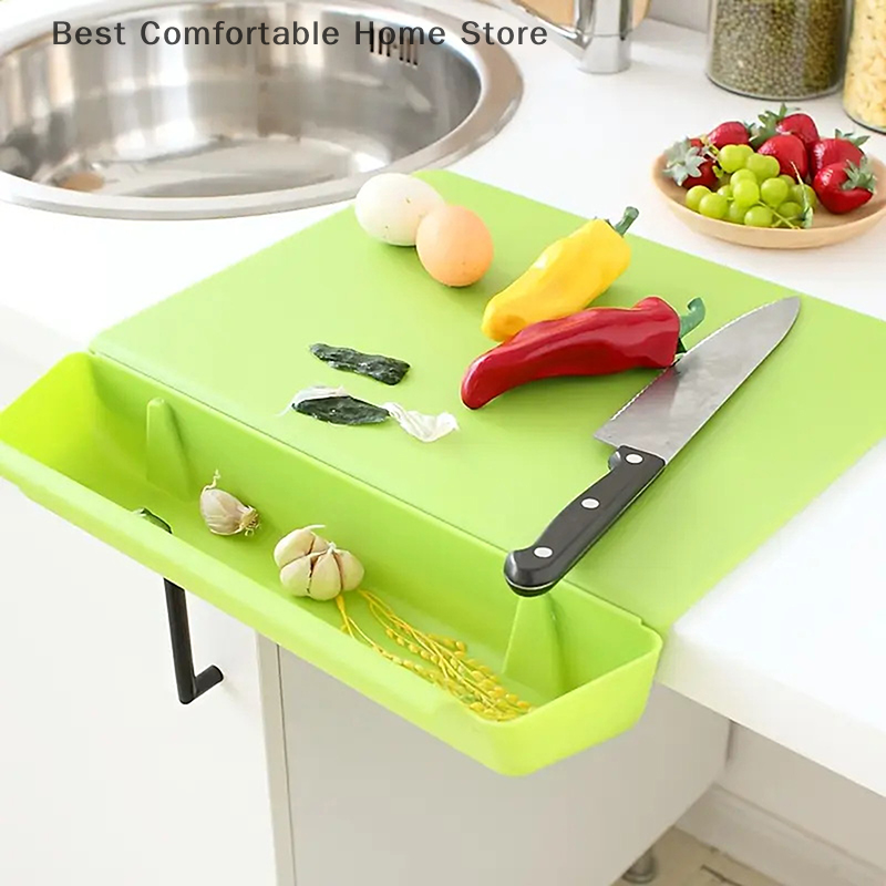 2-in-1 Cutting Board Kitchen Chopping Board With Container Cutting Board With Slot Cutting Vegetable Meat Tools Kitchen Stuff