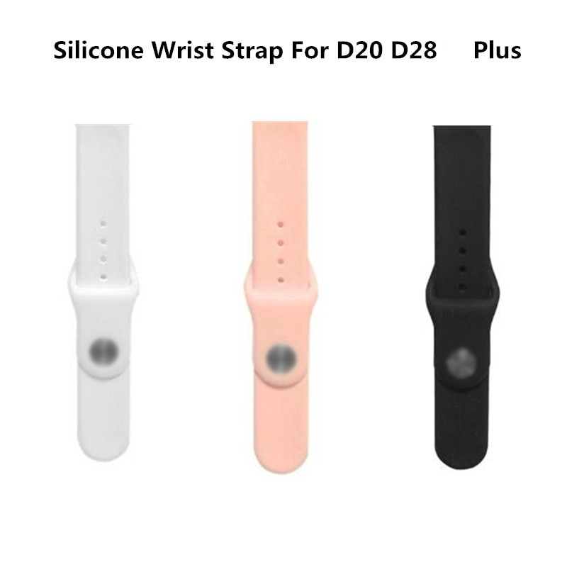 Siliconen Band Voor D20 D28 Plus Smart Horloge Tpu Duurzaam Armband Voor Y68 Smart Horloge Wrist Band Black wit Roze