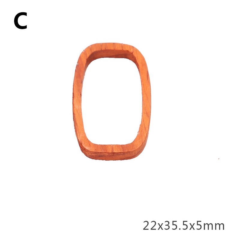 1pc Red Solid Wood Frame UV Resin Mold DIY Epoxy Resin Mold Rectangular Round Jewelry Pendant Accessories Necklace: C
