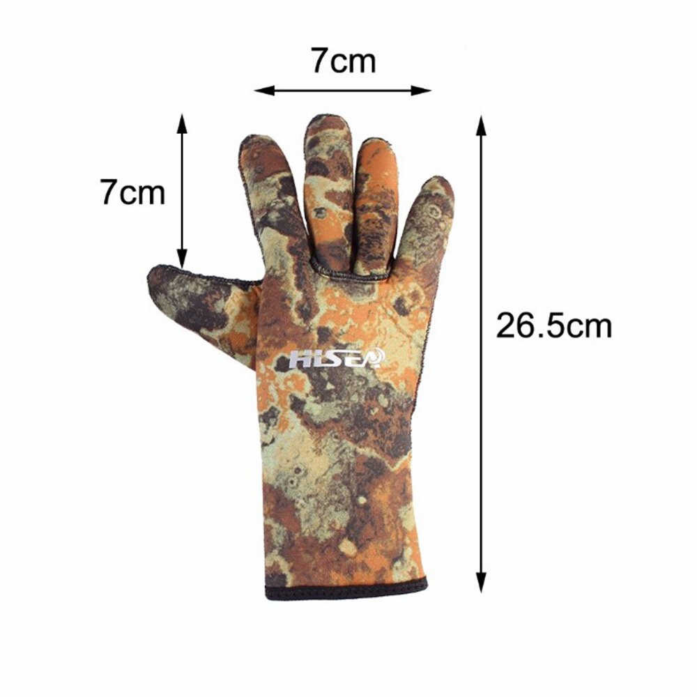 Neopreen 3Mm Duiken Handschoenen Outdoor Koude-Proof Winter Zwemmen Duikuitrusting Scuba Dive Snorkelen Vijf Vinger Handschoenen: Camouflage  M